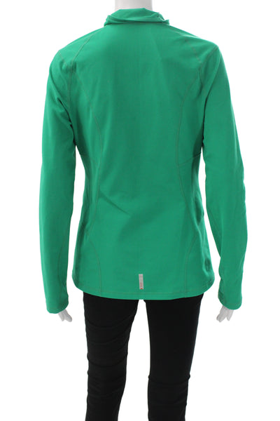 Zella Women Track Jacket Green Long Sleeve Zip Size M