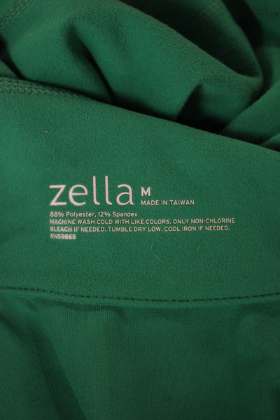 Zella Women Track Jacket Green Long Sleeve Zip Size M