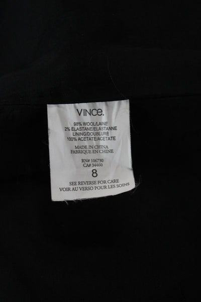 Vince Women Basic Jacket Black Wool Button Long Sleeve Size 8