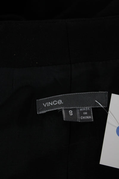Vince Women Basic Jacket Black Wool Button Long Sleeve Size 8