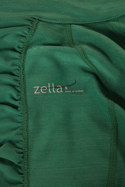 Zella Women Track Jacket Green Polyester Zip Long Sleeve Size S