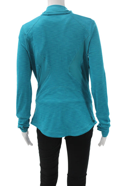 Zella Womens Track Jacket Blue Zip Long Sleeve Size M