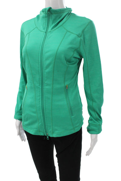 Zella Women Track Jacket Green Zip Long Sleeve Athletic Size M