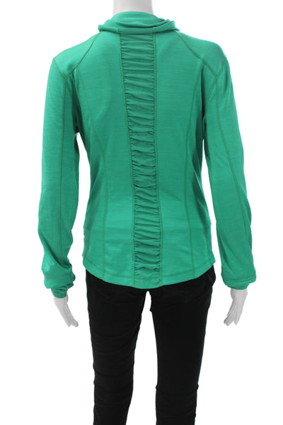 Zella Women Track Jacket Green Zip Long Sleeve Athletic Size M