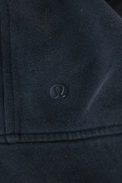 Lululemon Women Basic Jacket Blue Striped Cotton Blend Zip Athleisure Size 6