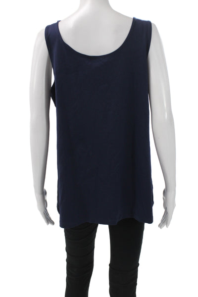 A'Nue Womens Basic Blue Scoop Neck Sleeveless Tank Size 1