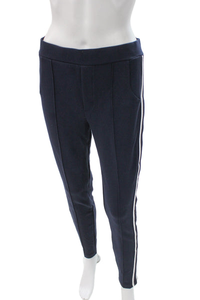 Zara Womens Ankle Striped Blue Leggings Fall Sports Size L