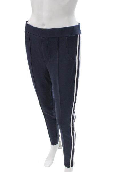 Zara Womens Ankle Striped Blue Leggings Fall Sports Size L