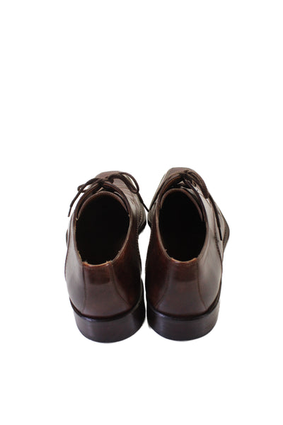 Magnanni Mens Leather Lace Up Oxford Shoes Brown Size 14.5