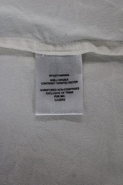 Iris Women Tunic Blouse Ivory Silk V Neck Sleeveless Colorblock Pullover Size 6