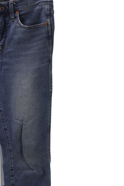 Madewell Womens Straight Jeans Blue Mid Rise Cotton Button Size 25