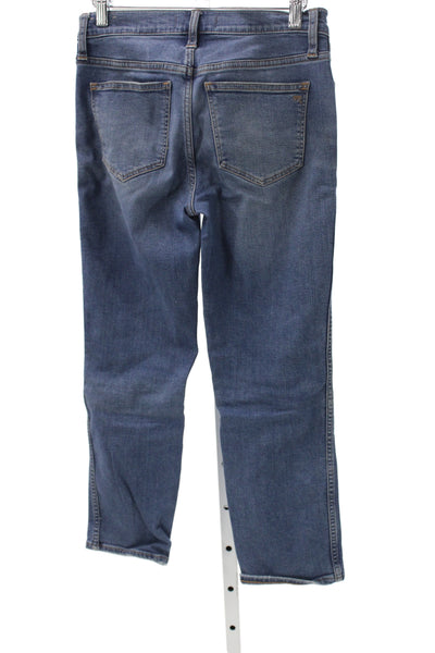 Madewell Womens Straight Jeans Blue Mid Rise Cotton Button Size 25