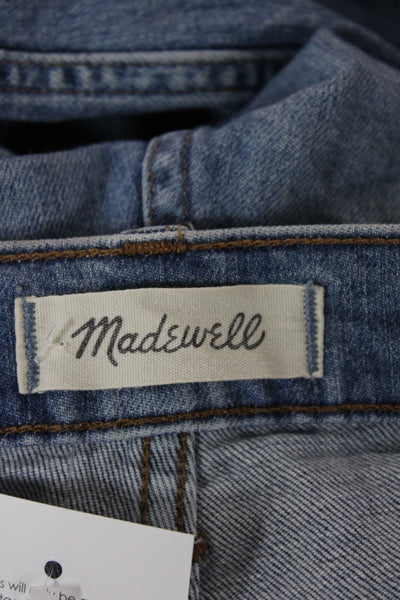 Madewell Women Cropped Blue High Rise Distressed Cotton Blend Jeans Size 26
