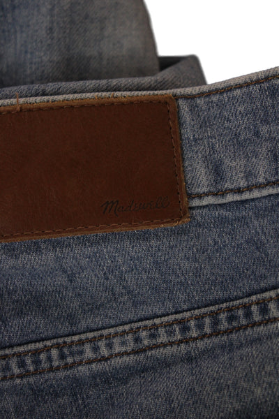 Madewell Women Cropped Blue High Rise Distressed Cotton Blend Jeans Size 26