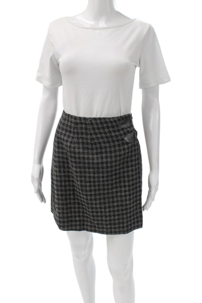 Barami Women Mini Plaid Wool Buckle Skirt Preppy Size 0