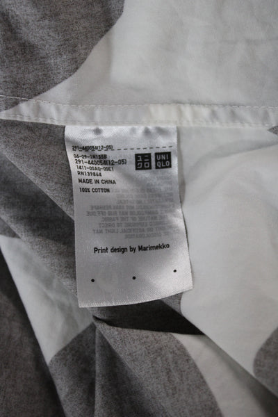 Marimekko For Uniqlo Women Shift Dress White Polka Dot Cotton Boat Neck Size XS