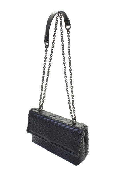 Bottega Veneta Womens Leather Olimpia Shoulder Bag Black