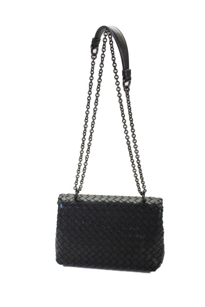 Bottega Veneta Womens Leather Olimpia Shoulder Bag Black