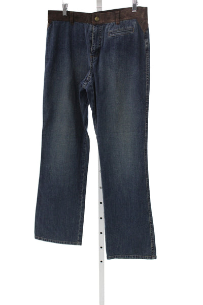 Lauren Jeans Company Unisex Straight Jeans Dark Blue Button Mid Rise Size 10