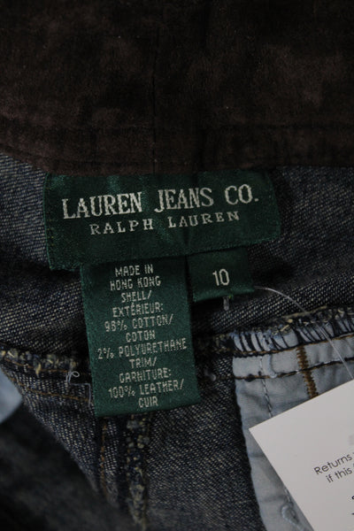 Lauren Jeans Company Unisex Straight Jeans Dark Blue Button Mid Rise Size 10