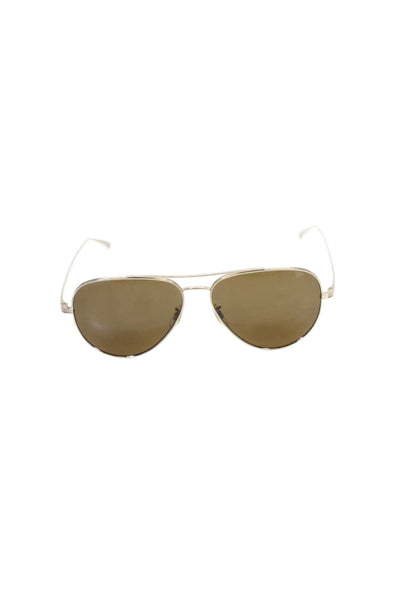 Oliver Peoples X The Row Womens Metal Frame Casse Aviator Sunglasses Gold