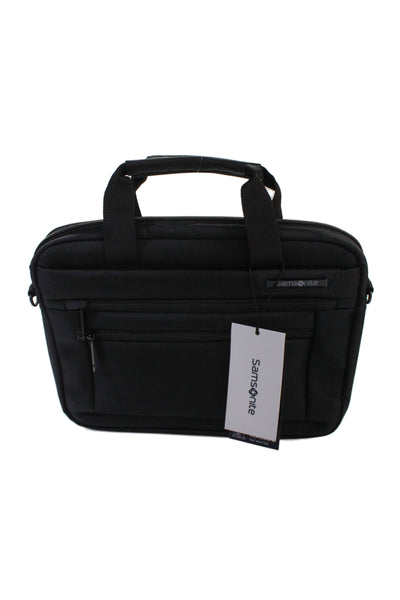 Samsonite Womens Zipper Closure Classic 2 Laptop Shoulder Handbag Black
