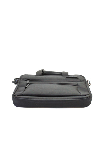 Samsonite Womens Zipper Closure Classic 2 Laptop Shoulder Handbag Black