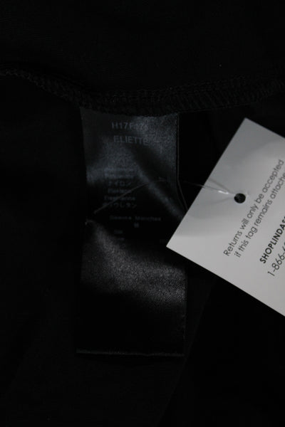 Anne Fontaine Womens Basic Black Nylon Round Neck Long Sleeve Blouse Size 40