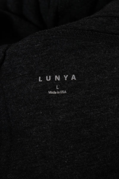 Lunya Women Harem Leggings Gray Cotton Blend Loungewear Size L