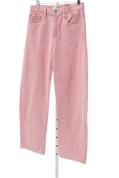 Frame Womens Wide-Leg High Rise Pink Cotton Jeans Size 25