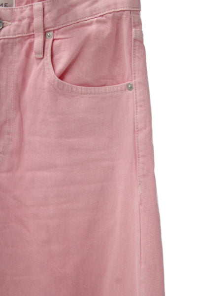 Frame Womens Wide-Leg High Rise Pink Cotton Jeans Size 25