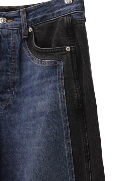 Veronica Beard Women Blue High Rise Wide Leg Jeans Button 100% Cotton Size 27