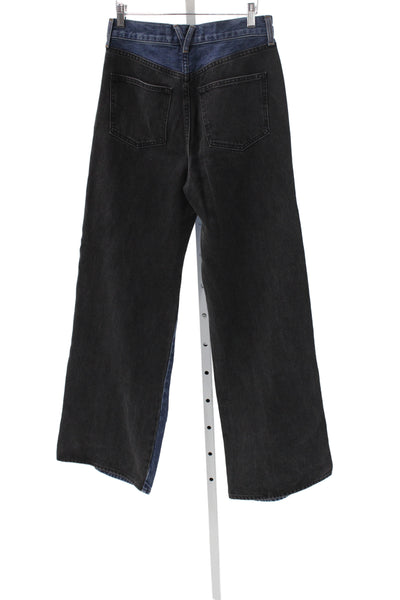 Veronica Beard Women Blue High Rise Wide Leg Jeans Button 100% Cotton Size 27