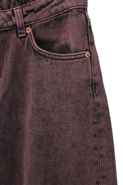 Monki Womens Wide-Leg Jeans Purple High Rise 30 Inseam 100% Cotton Size 26