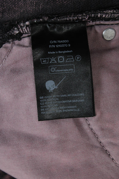 Monki Womens Wide-Leg Jeans Purple High Rise 30 Inseam 100% Cotton Size 26
