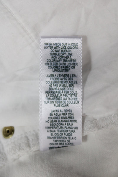 Frame Womens Hot Pants White Denim Button Size 26