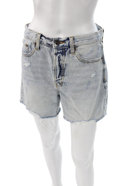 Pistola Womens Cut-Off Cotton Shorts Blue Distressed Size 26