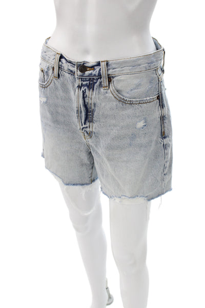 Pistola Womens Cut-Off Cotton Shorts Blue Distressed Size 26