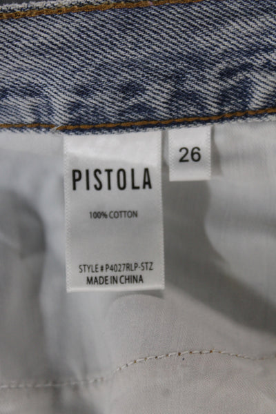 Pistola Womens Cut-Off Cotton Shorts Blue Distressed Size 26
