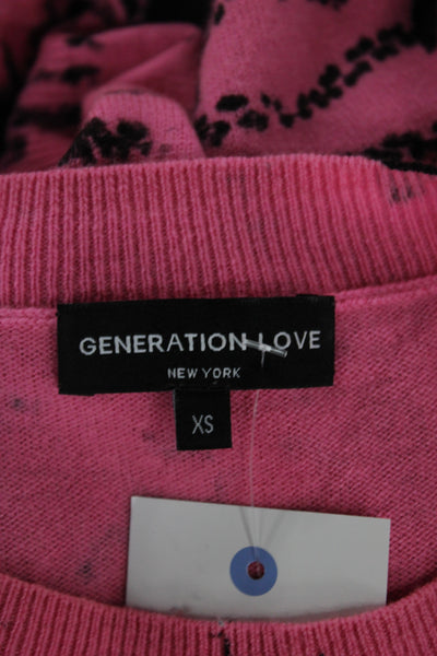 Generation Love Womens Pink Tie Dye Pullover Crew Neck Size XS