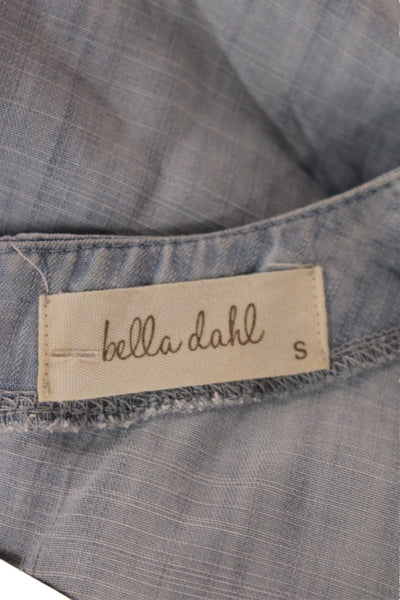 Bella Dahl Womens Cropped Chambray Polka Dot Tank Round Neck Blue Size S