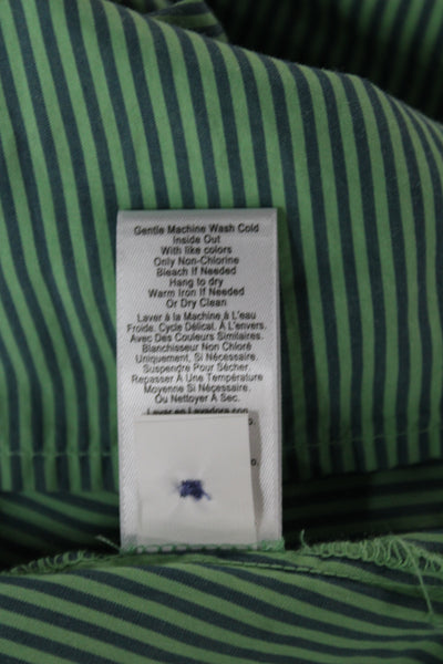 Nation LTD Womens Striped V Neck 3/4 Sleeve Button Cotton Blouse Size S