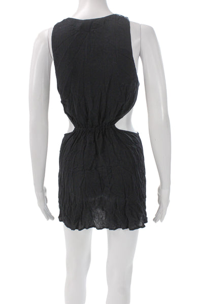 Vix Paula Hermanny Women Mini Black Viscose V-Neck Sleeveless Swimwear Size XS