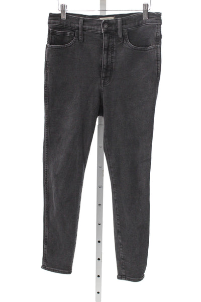 Madewell Womens Ankle Skinny High Rise Jeans Dark Gray Button Size 30P