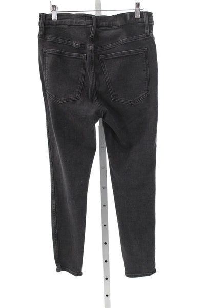 Madewell Womens Ankle Skinny High Rise Jeans Dark Gray Button Size 30P