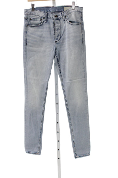 Rag & Bone Mens Skinny Jeans Light Blue Button Fly Size 31