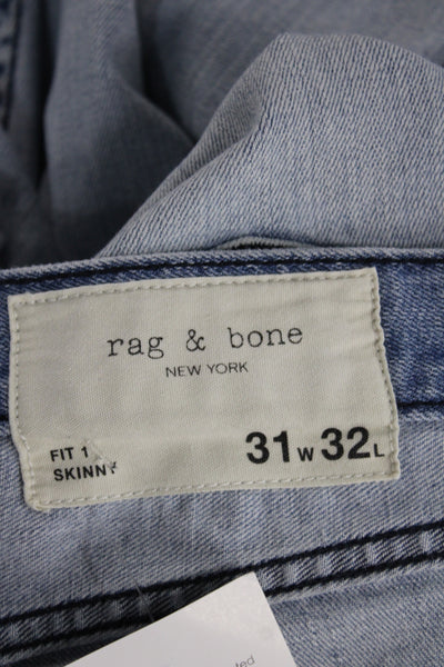Rag & Bone Mens Skinny Jeans Light Blue Button Fly Size 31