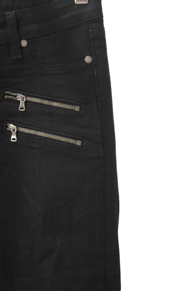 Paige Women Skinny Ankle Black Jeans Petite Mid Rise Size 24