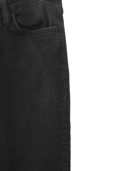 Just Black Women Black Ankle Jeans Distressed Mid Rise Inseam 26 Size 30