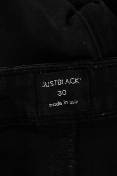 Just Black Women Black Ankle Jeans Distressed Mid Rise Inseam 26 Size 30